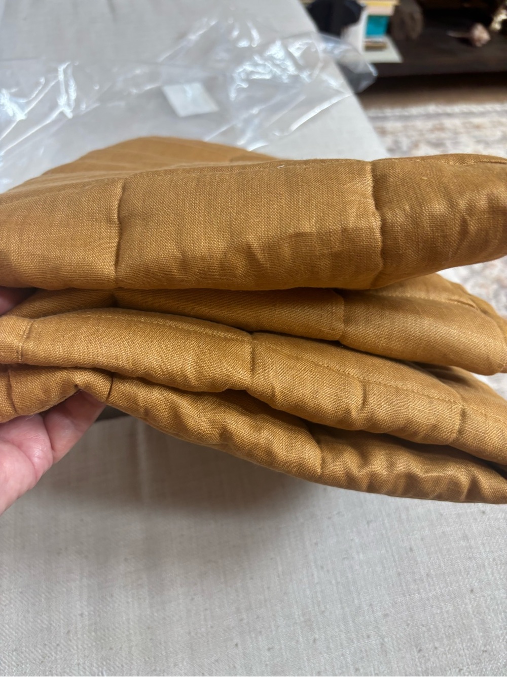 Quince European Linen Box Quilted Sham Set Standard Warm Brown - Picture 9 of 13